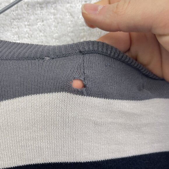 Y2K Hurley Mens Pullover Sweatshirt Long Sleeve Striped Men Sz M Surf Read - Picture 15 of 16